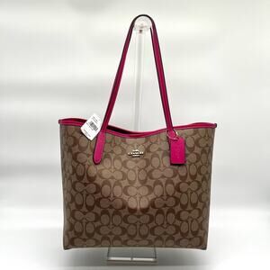 Coach Brown and Pink Tote Bag